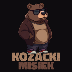 Kozacki Misiek - Męska Bluza z kapturem Czarna