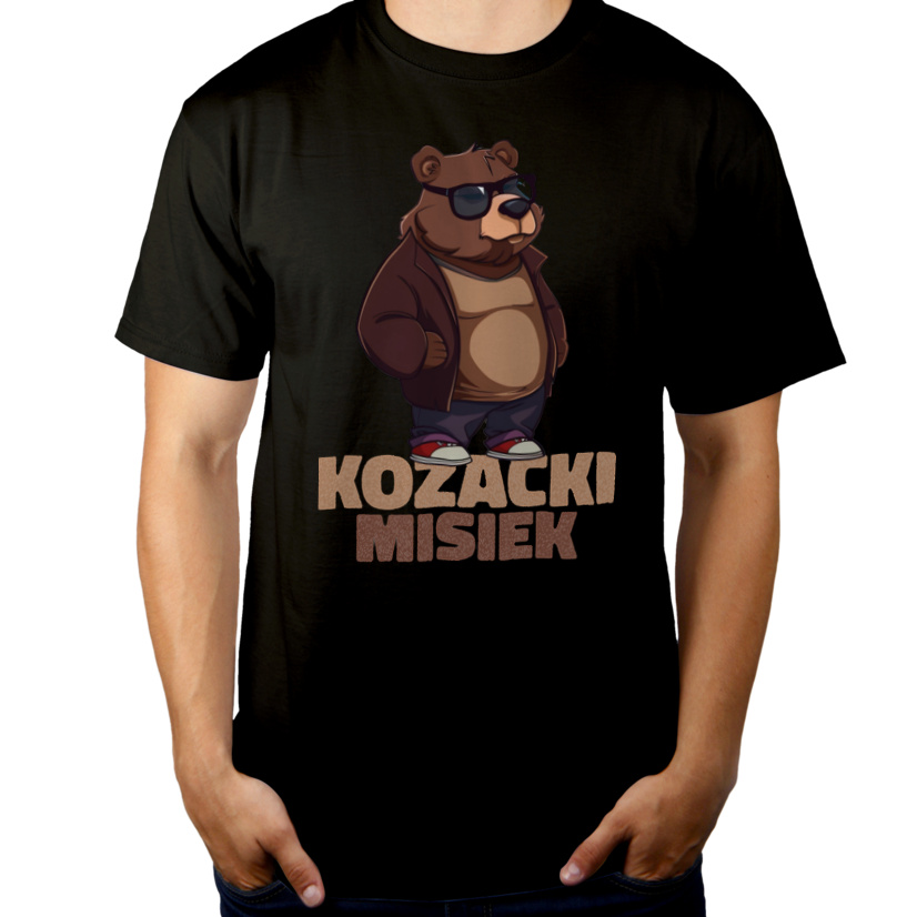 Kozacki Misiek - Męska Koszulka Czarna
