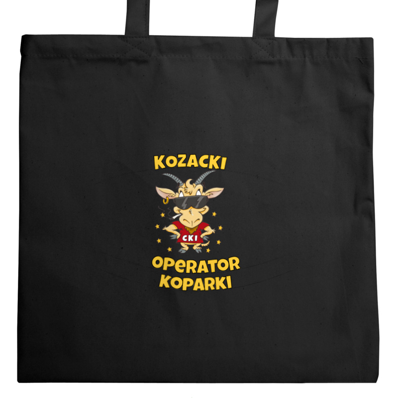 Kozacki Operator Koparki - Torba Na Zakupy Czarna