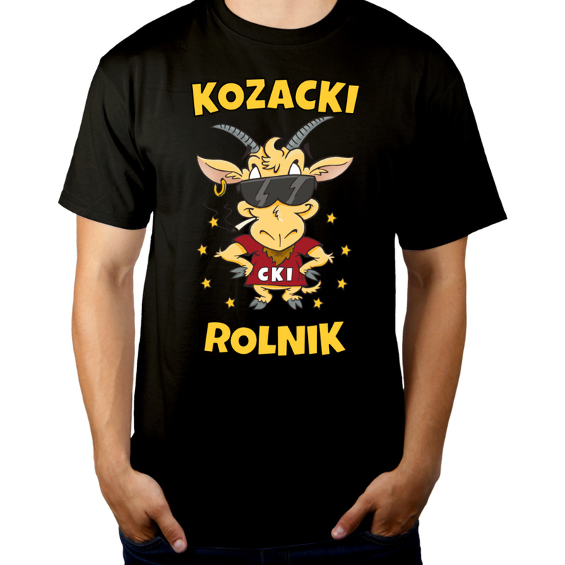 Kozacki Rolnik - Męska Koszulka Czarna