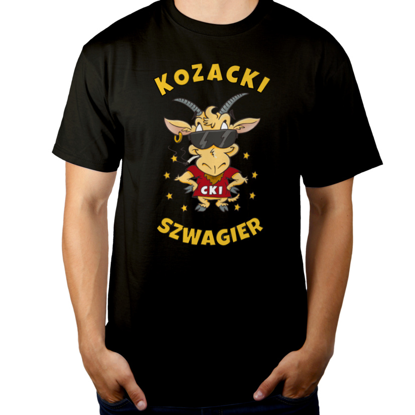 Kozacki Szwagier - Męska Koszulka Czarna