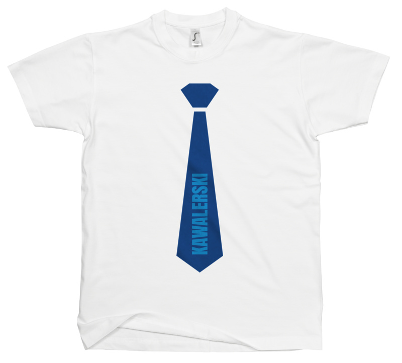 Krawat Wieczór Kawalerski - Męska Koszulka Biała