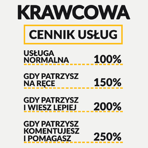 Krawcowa - Cennik Usług - Damska Koszulka Biała