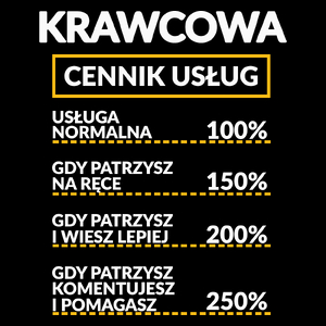 Krawcowa - Cennik Usług - Torba Na Zakupy Czarna