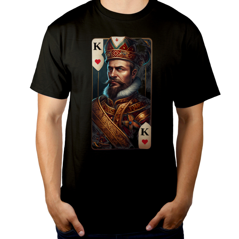 Król Karta - Męska Koszulka Czarna