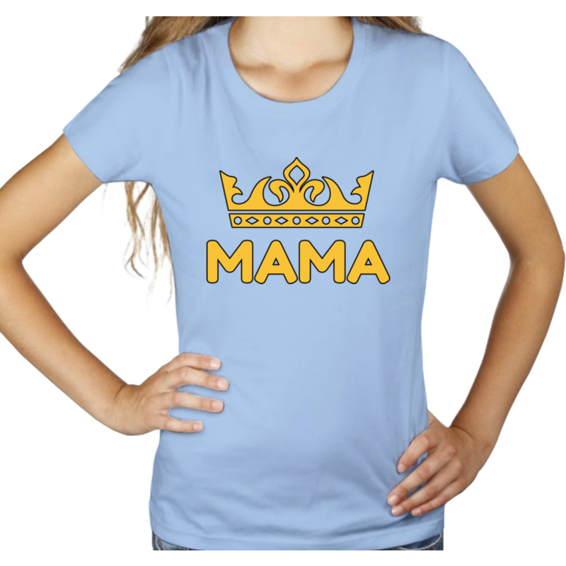 Królowa Mama - Damska Koszulka Błękitna