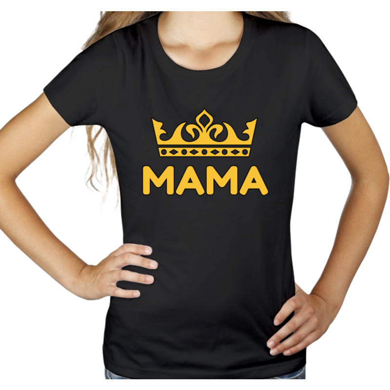 Królowa Mama - Damska Koszulka Czarna