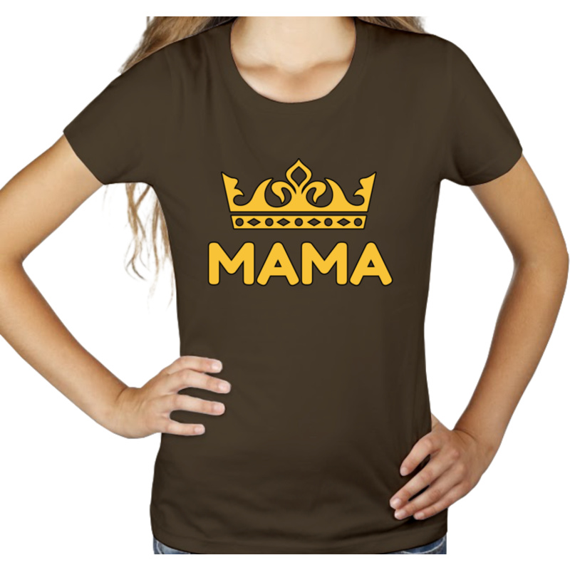 Królowa Mama - Damska Koszulka Czekoladowa