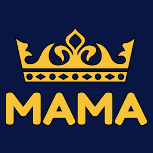 Królowa Mama - Damska Koszulka Granatowa