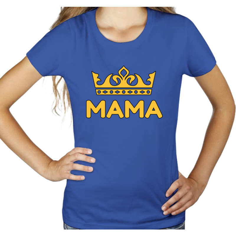 Królowa Mama - Damska Koszulka Niebieska