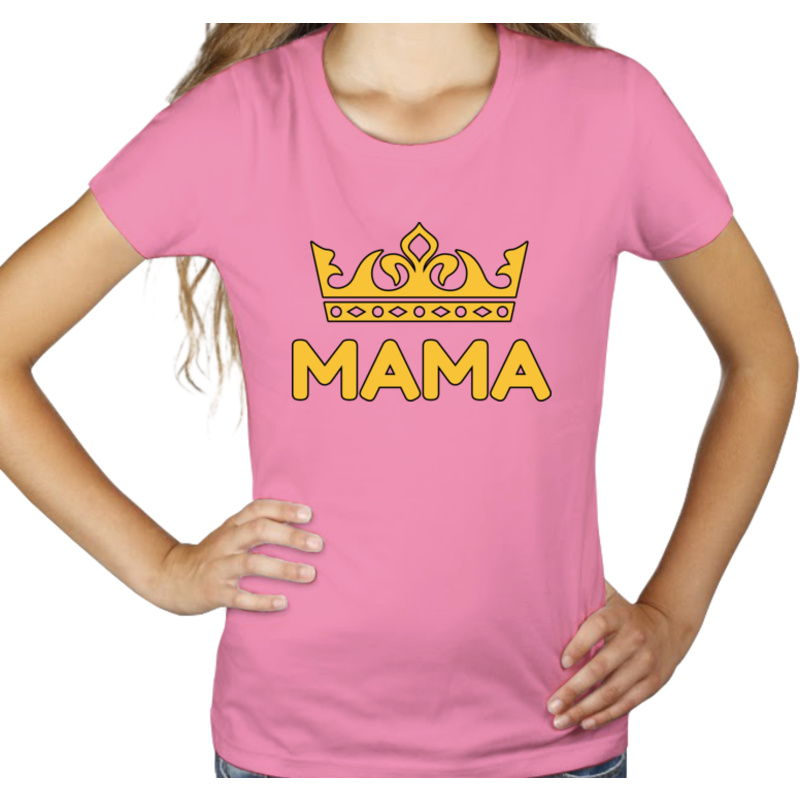 Królowa Mama - Damska Koszulka Różowa
