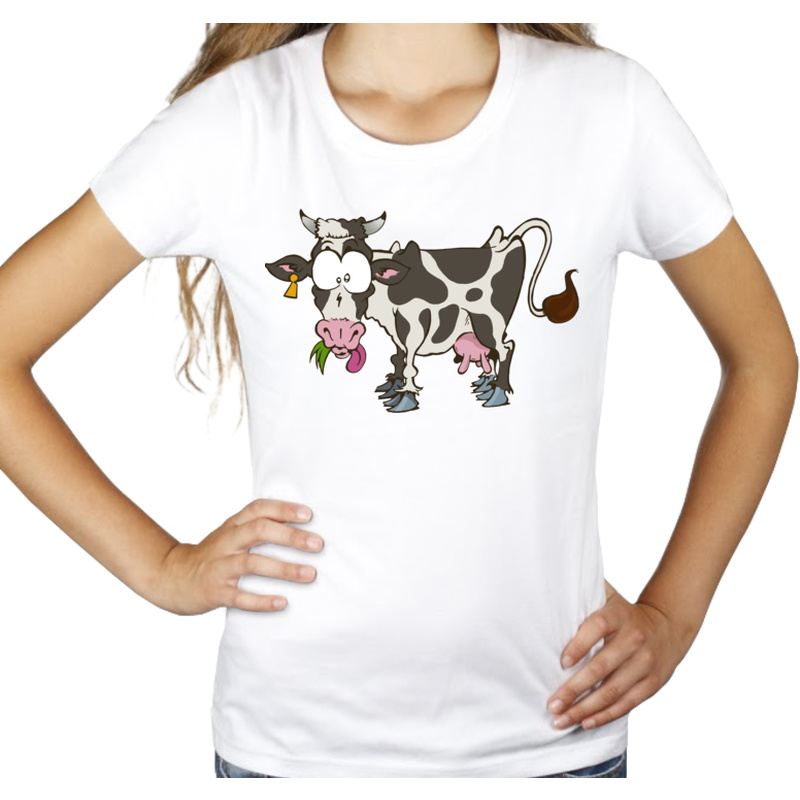 Krowa - Damska Koszulka Biała