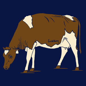 Krowa - Męska Koszulka Ciemnogranatowa