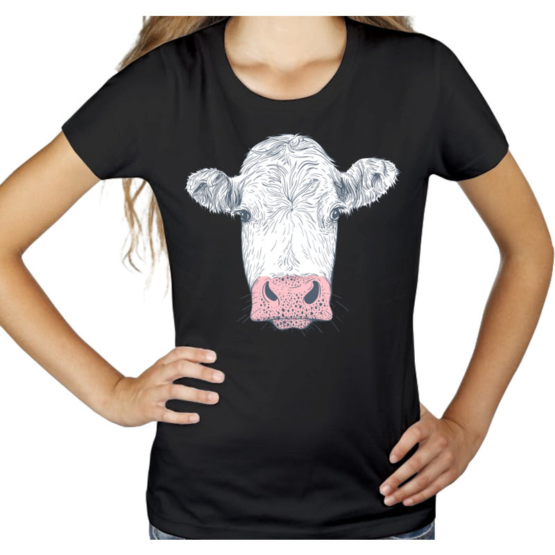 Krowa - Damska Koszulka Czarna