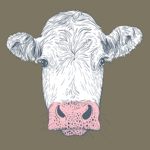 Krowa - Męska Koszulka Khaki