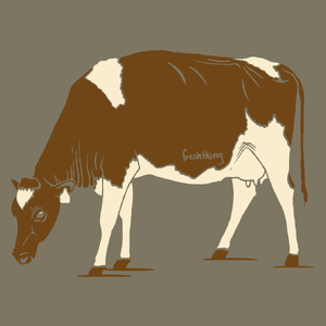 Krowa - Męska Koszulka Khaki