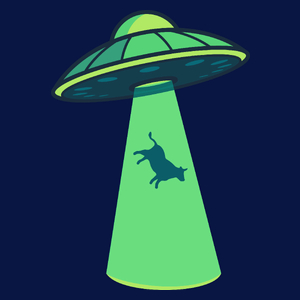Krowa UFO - Męska Koszulka Ciemnogranatowa