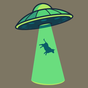 Krowa UFO - Męska Koszulka Khaki