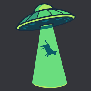 Krowa UFO - Męska Koszulka Szara