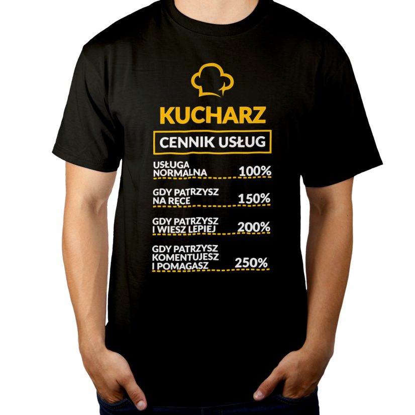Kucharz - Cennik Usług - Męska Koszulka Czarna