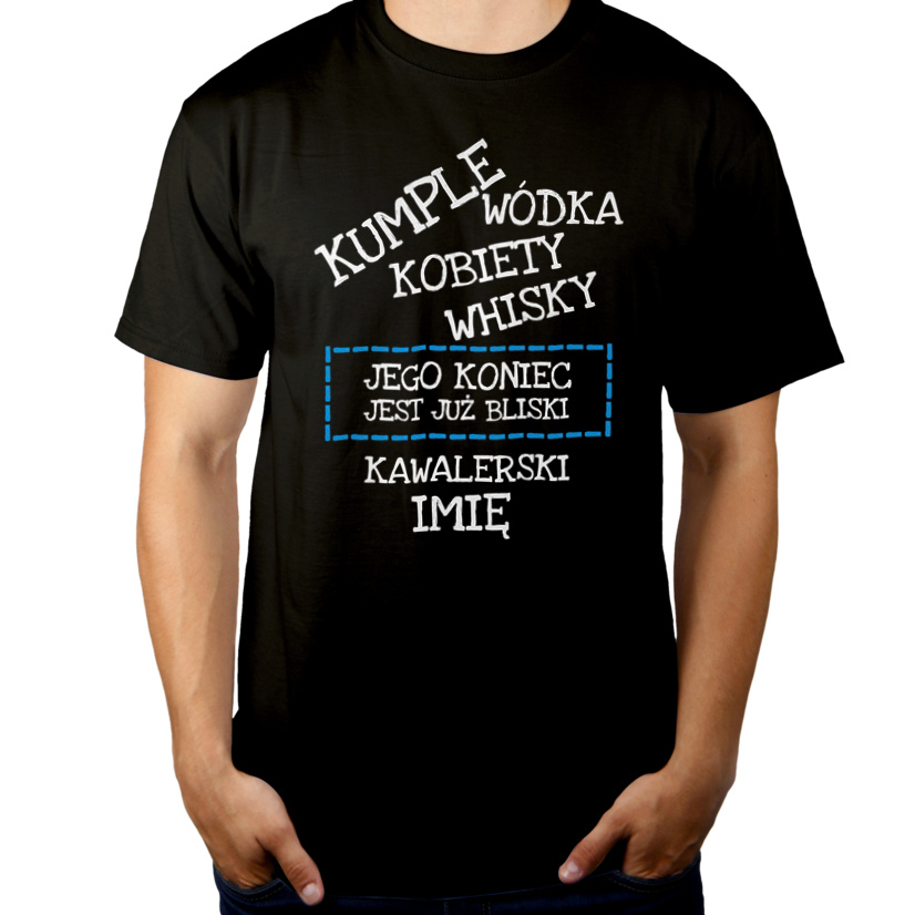 Kumple Wódka Whisky Wieczór Kawalerski  - Męska Koszulka Czarna