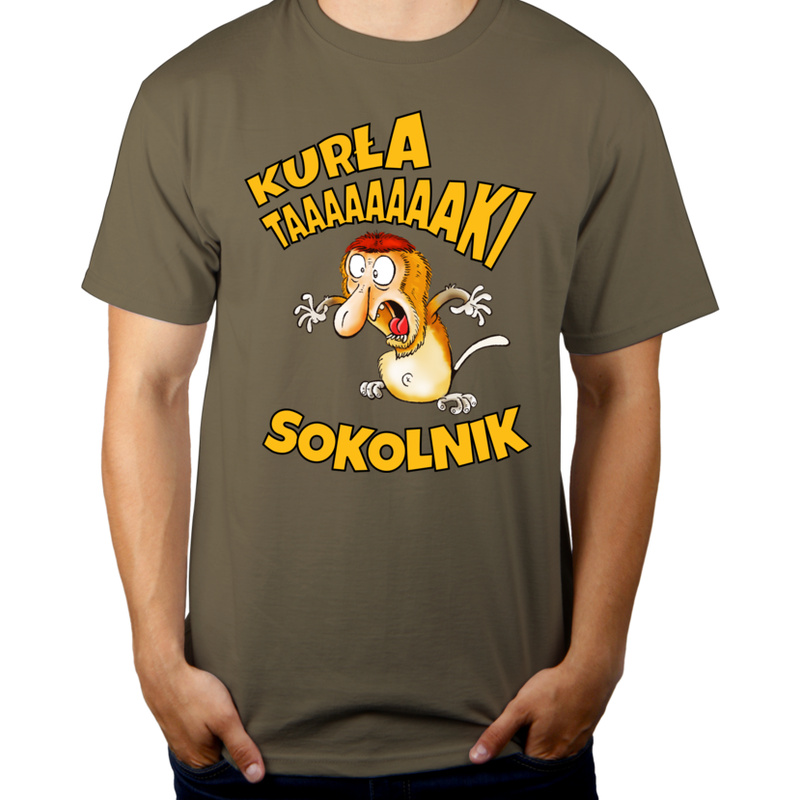 Kurła Taki Dobry Sokolnik Nosacz - Męska Koszulka Khaki