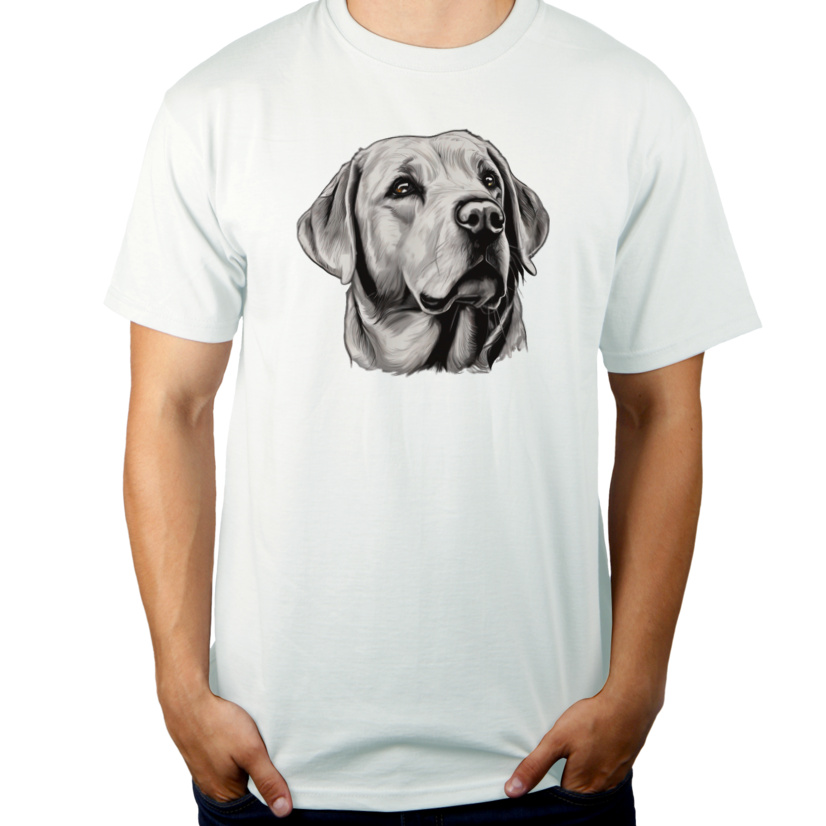 Labrador retriever - Męska Koszulka Biała