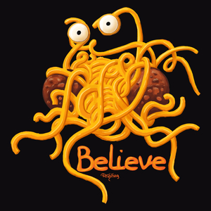Latający Potwór Spaghetti - Męska Bluza z kapturem Czarna