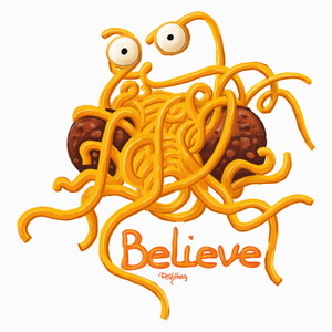 Latający Potwór Spaghetti - Poduszka Biała