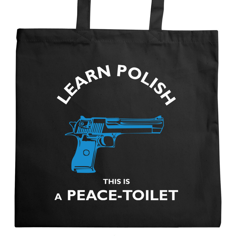 Learn Polish Peace Toilet - Torba Na Zakupy Czarna