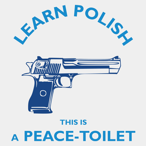 Learn Polish Peace Toilet - Męska Koszulka Biała