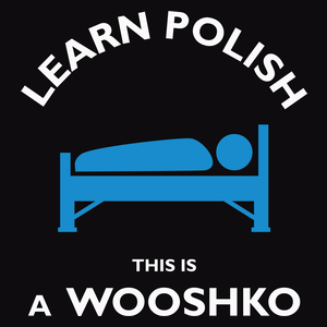 Learn Polish Wooshko - Męska Bluza z kapturem Czarna