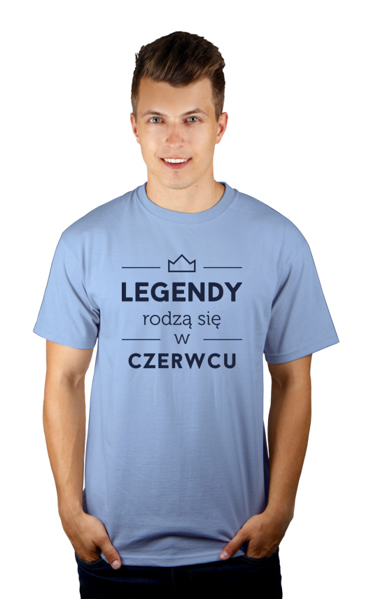 Legendy Rodzą Się w Czerwcu - Męska Koszulka Błękitna