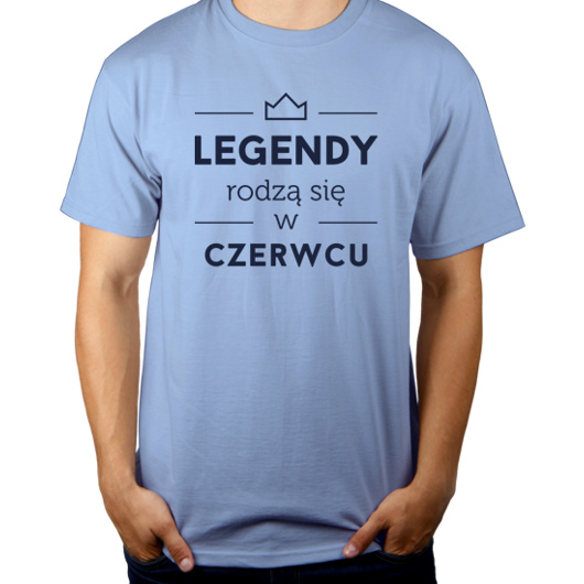 Legendy Rodzą Się w Czerwcu - Męska Koszulka Błękitna