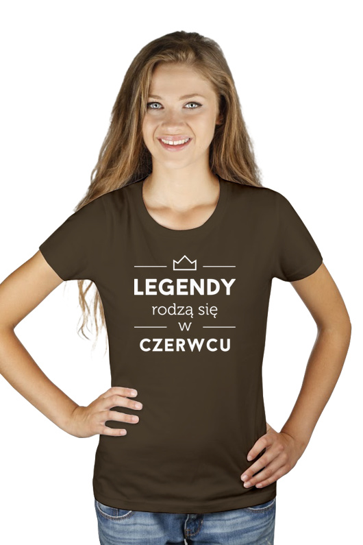 Legendy Rodzą Się w Czerwcu - Damska Koszulka Czekoladowa