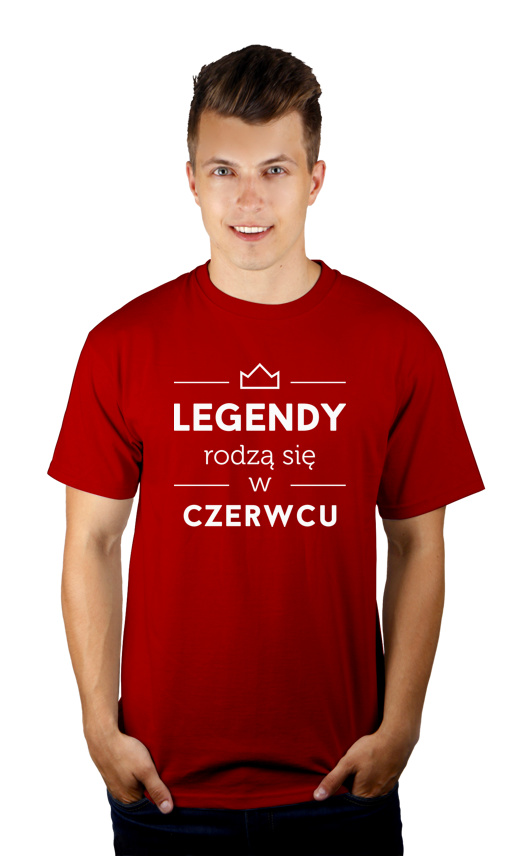 Legendy Rodzą Się w Czerwcu - Męska Koszulka Czerwona