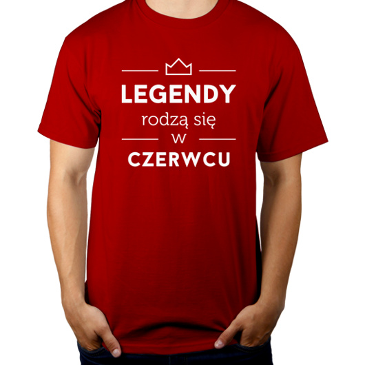 Legendy Rodzą Się w Czerwcu - Męska Koszulka Czerwona