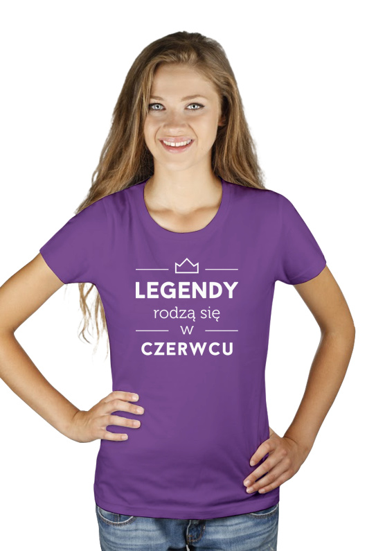Legendy Rodzą Się w Czerwcu - Damska Koszulka Fioletowa