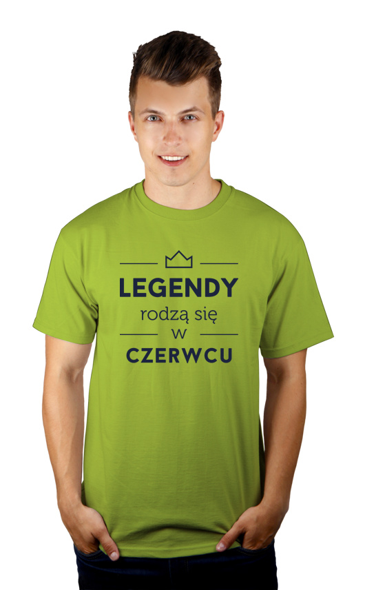 Legendy Rodzą Się w Czerwcu - Męska Koszulka Jasno Zielona