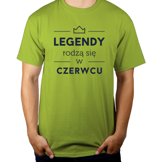 Legendy Rodzą Się w Czerwcu - Męska Koszulka Jasno Zielona