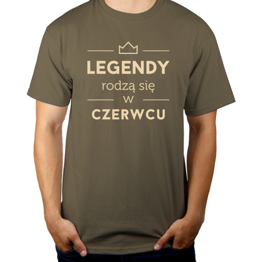 Legendy Rodzą Się w Lipcu - Męska Koszulka Khaki