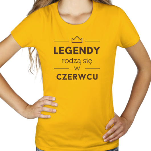 Legendy Rodzą Się w Lipcu - Damska Koszulka Żółta