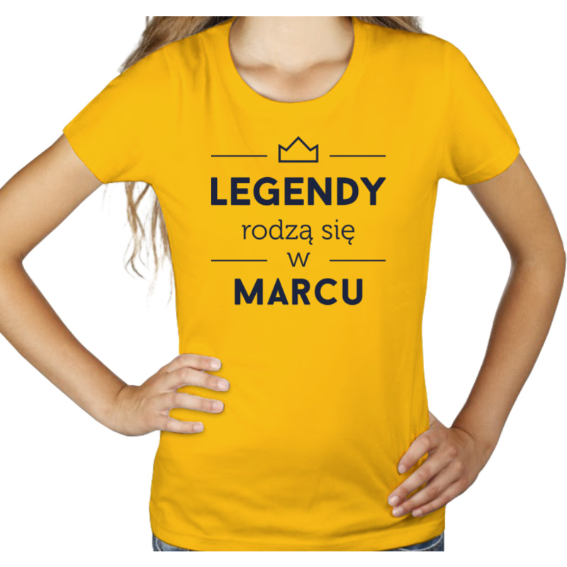 Legendy Rodzą Się w Marcu - Damska Koszulka Żółta