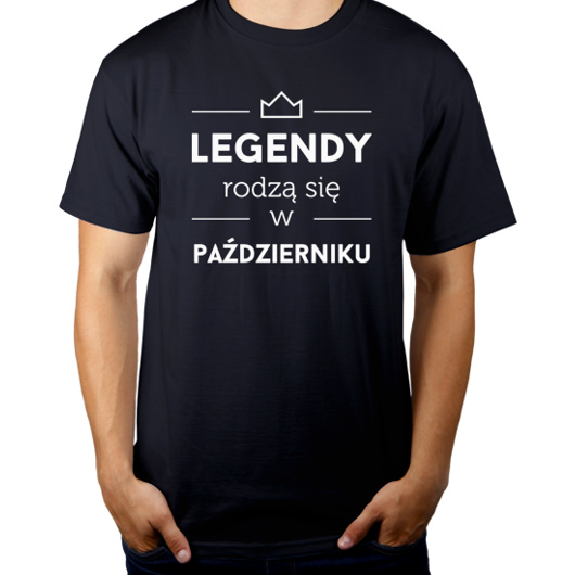 Legendy Rodzą Się w Październiku - Męska Koszulka Ciemnogranatowa