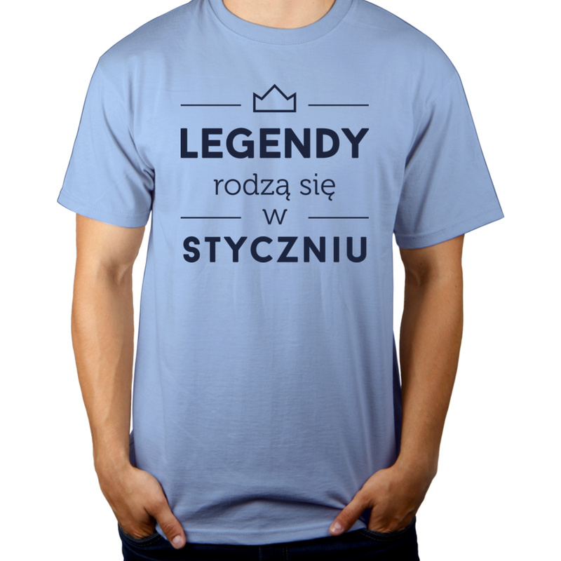 Legendy Rodzą Się w Styczniu - Męska Koszulka Błękitna