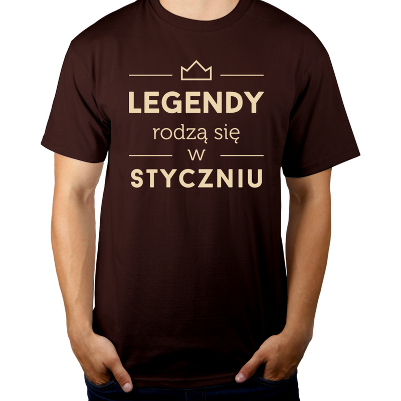 Legendy Rodzą Się w Styczniu - Męska Koszulka Czekoladowa