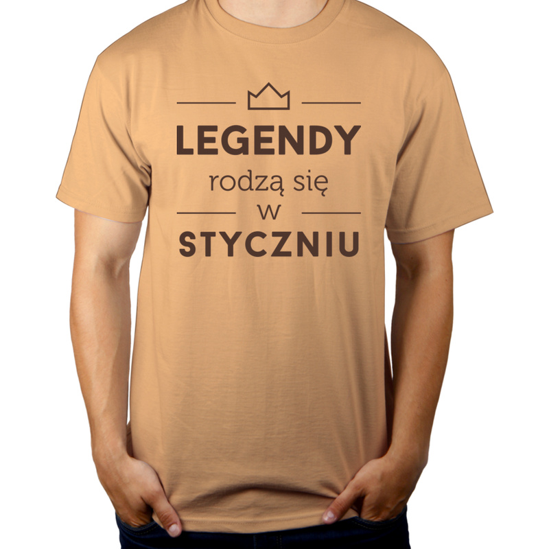 Legendy Rodzą Się w Styczniu - Męska Koszulka Piaskowa