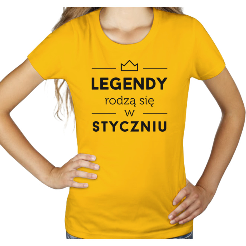 Legendy Rodzą Się w Styczniu - Damska Koszulka Żółta