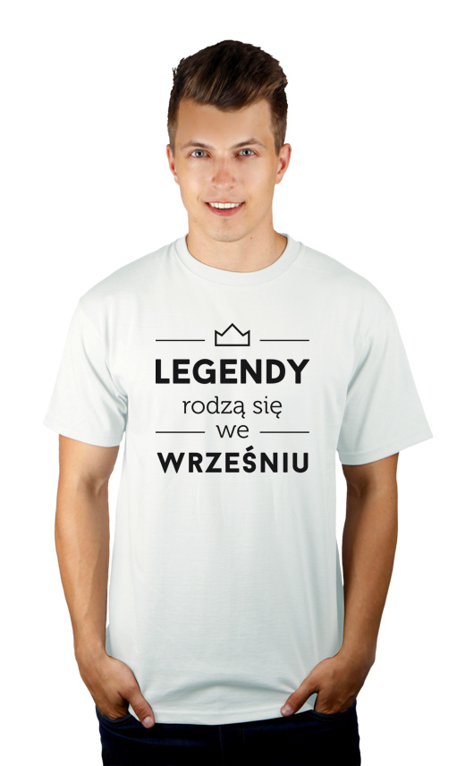 Legendy Rodzą Się we Wrześniu - Męska Koszulka Biała