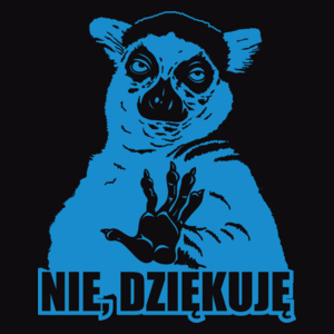 Lemur Nie Dziękuję - Męska Bluza z kapturem Czarna